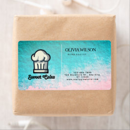 Waterkleur Oppervlakte Roze Enige Zijkant Logo Etiket