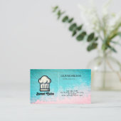 Waterkleur Oppervlakte Roze Enige Zijkant Logo Visitekaartje (Staand voorkant)