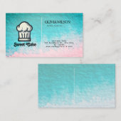 Waterkleur Oppervlakte Roze Enige Zijkant Logo Visitekaartje (Voorkant / Achterkant)