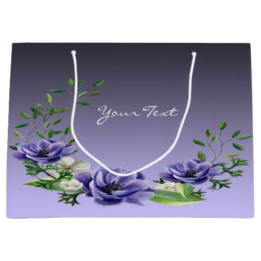 Waterkleur Paarse Bloemen Cadeautas (Voorkant)