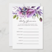 Waterkleur Paarse Klaproos Bloemenkinderfeestje Go Kaart (Voorkant)