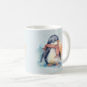 Waterkleur Pinguïn Mok Ontwerp (Voorkant rechts)