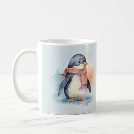 Waterkleur Pinguïn Mok Ontwerp (Links)