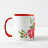 Waterkleur Poinsettia Kerst Koffie Mok (Links)