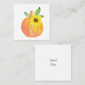 Waterkleur Pompoen en Zonnebloem Notitiekaartje (Voorkant / Achterkant)