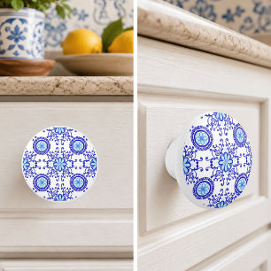 Waterkleur Positano Amalfi Tegeldesign Keramische Knop