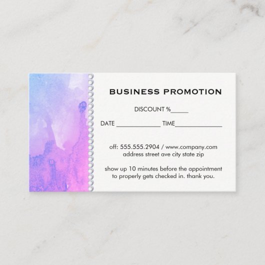 Waterkleur Promotie Kortingskaartje (Voorkant)