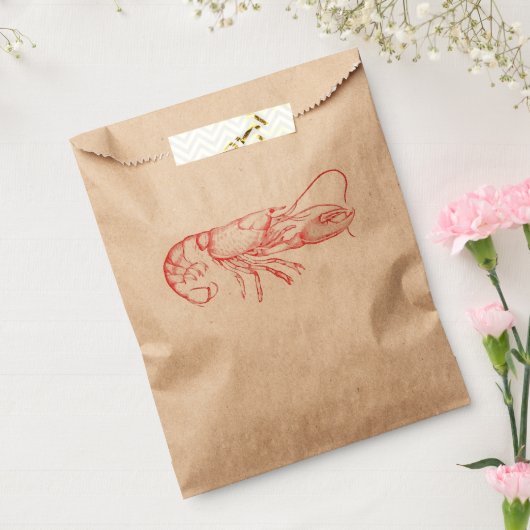  waterkleur - rode kreeft bedankzakje (Gezegeld)