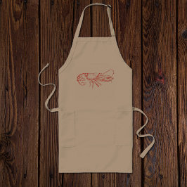  waterkleur - rode kreeft lang schort