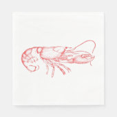  waterkleur - rode kreeft servet (Voorkant)
