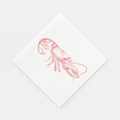  waterkleur - rode kreeft servet (Hoek)