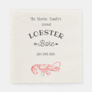  waterkleur - rode kreeft servet