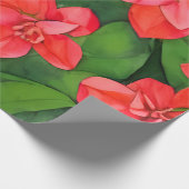 Waterkleur rood Ixora coccinea geïnspireerd Cadeaupapier (Hoek)