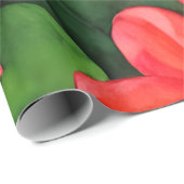 Waterkleur rood Ixora coccinea geïnspireerd Cadeaupapier (Rol Hoek)