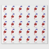 Waterkleur Rood Wit en Blauw Popsicle Cadeaupapier (Vlak)