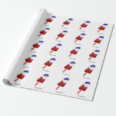 Waterkleur Rood Wit en Blauw Popsicle Cadeaupapier (Uitgerold)