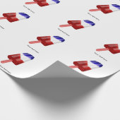 Waterkleur Rood Wit en Blauw Popsicle Cadeaupapier (Hoek)