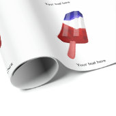 Waterkleur Rood Wit en Blauw Popsicle Cadeaupapier (Rol Hoek)