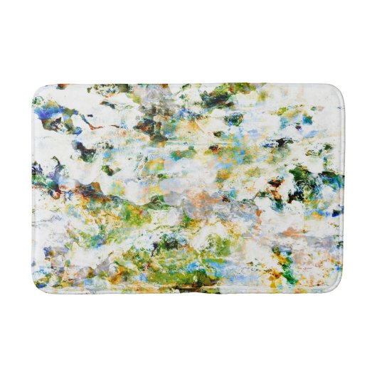 Waterkleur, roodbruine, roestachtige grafische vor badmat (Voorkant)