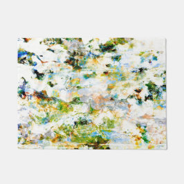 Waterkleur, roodbruine, roestachtige grafische vor deurmat