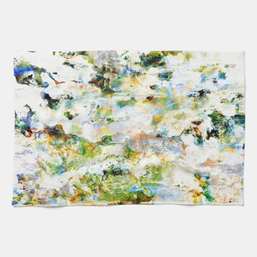 Waterkleur, roodbruine, roestachtige grafische vor theedoek (Horizontaal)