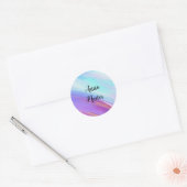 Waterkleur - roze blauw | rond ronde sticker (Envelop)