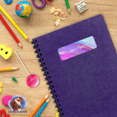 Waterkleur - roze blauw | waterdicht etiket