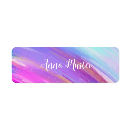 Waterkleur - roze blauw | waterdicht etiket (Voorkant)