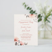 Waterkleur Roze Bloem Feestelijke Verloving Briefkaart (Staand voorkant)