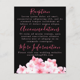 Waterkleur Roze Hortensia Ontvangstkaarten Informatiekaartje