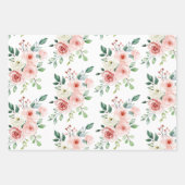 Waterkleur Roze Roos Inpakpapier Vellen (Voorkant 3)