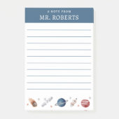Waterkleur ruimte en planeten wetenschapsleraar post-it® notes (Voorkant)