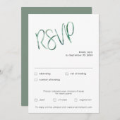 Waterkleur salie minimalist RSVP Kaart (Voorkant / Achterkant)