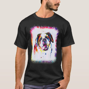 Waterkleur Sint-Bernardshond Jongen Meisje Tie Dye T-shirt