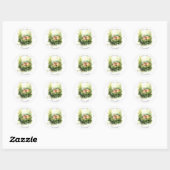 Waterkleur slapend herten groen baby shower ronde sticker (Vel)