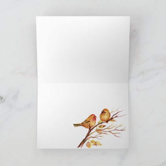 Waterkleur Song Sparrows Bruine Vogels Dank je Bedankkaart (Binnen)