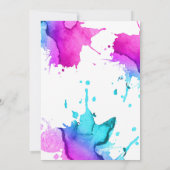 Waterkleur Spetter Elegante Typografie Sweet 16 Kaart (Achterkant)