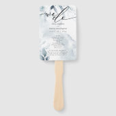 Waterkleur Stofblauwe Gebladerte Dawna Handwaaier (Voorkant)