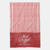 Waterkleur streep Kerstscript Theedoek (Verticaal)