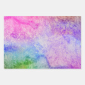 Waterkleur Textuur Roze Turquoise Regenboog Inpakpapier Vel (Voorkant)