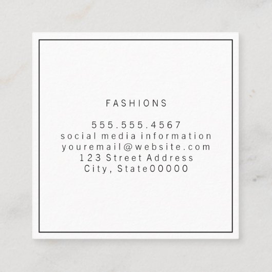 Waterkleur textuur vierkante visitekaartje (Achterkant)