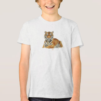 Waterkleur Tijger Illustratie – Majestueuze Wilde Tri-Blend Shirt