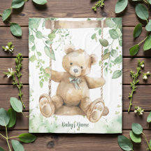 Waterkleur tinten groene teddybeer
