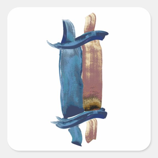 Waterkleur Torah Vierkante Sticker (Voorkant)