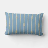 Waterkleur touw knoop strepen | Monogram Kussen (Achterkant)