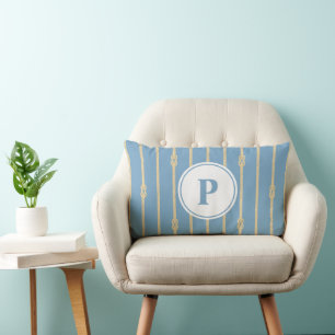 Waterkleur touw knoop strepen Monogram Kussen