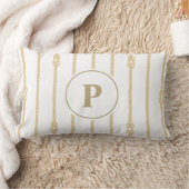 Waterkleur Touw Knoop Strepen | Monogram Kussen (Deken)