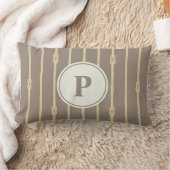 Waterkleur Touw knoop Strepen | Monogram Kussen (Deken)