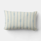 Waterkleur touw knoop strepen | Monogram Kussen (Achterkant)