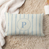 Waterkleur touw knoop strepen | Monogram Kussen (Deken)